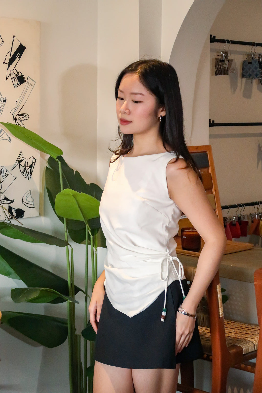 Sienna Linen Top in White